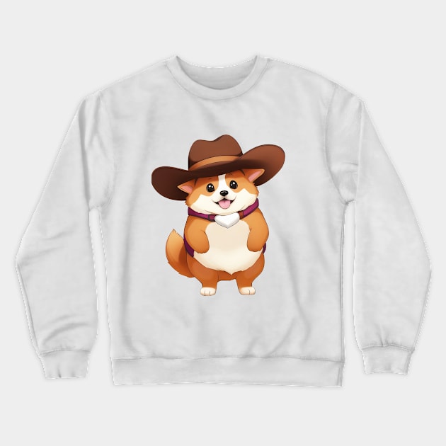 Cute Cowboy Corgi Crewneck Sweatshirt by PHDesigner